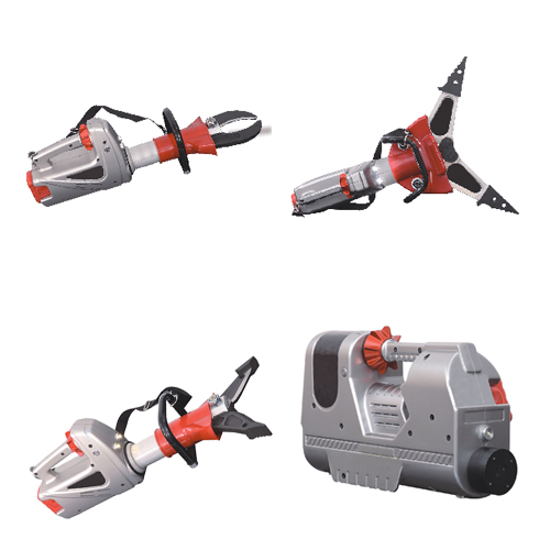 IPS-401电动破拆救援工具套装包括电动剪切器、电动剪扩器、电动扩张器、电动撑顶器